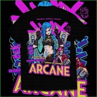 Yb Arcane Season 2 JINX hoạt hình anime Áo thun XXS-6XL mùa hè tay ngắn áo thun