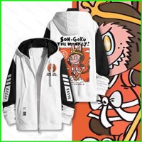 Yb POP MART Labububu Đen Huyền Thoại Ngộ Không Áo Khoác Dây Kéo Áo Khoác Áo cardigan Áo Len Unisex Dài Tay Top Cosplay