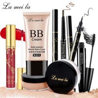 YBN BGF Bộ trang điểm La Mei La Kem BB che khuyết điểm + Phấn phủ bột + Chì kẻ mày + Bút kẻ mắt dạ + Mascara + Son kem Z