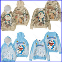 Yc3 Doremon Áo Dài Tay Unisex Top Dây Kéo Cosplay 3d Doraon Áo Khoác Thời Trang Áo Khoác Ngoài Plus Kích Thước