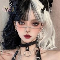Ycj  Cosplay Đa Năng Tóc Giả Đen Trắng Với Nổ Anime Chịu Nhiệt Trang Trí Tiệc Đang Bán