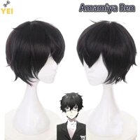 Yei  Game Persona 5 Amamiya Ren Cosplay Tóc Giả 30cm Tóc Đen Chịu Nhiệt Tổng Hợp Tóc Giả Halloween Vai Đạo Cụ Mới