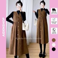 Yếm bầu công sở thiết kế thu đông Aidenshop đầm bầu đẹp