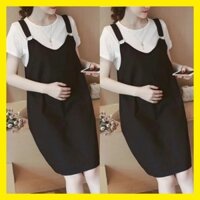 Yếm bầu đẹp công sở 2 dây vaybauxinh Váy yếm bầu đen(không kèm áo)