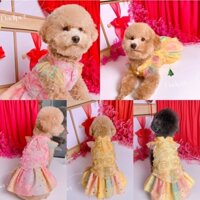 Yếm hoa hồng 3D thêu nổi cho thú cưng