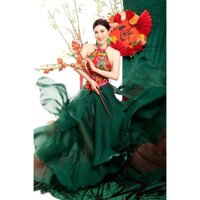 Yếm họa tiết chăn con công - Mẫu độc quyền thiết kế - Mix chân váy theo yêu cầu khách hàng