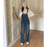 Yếm Jean Quần Dài Style Hàn Quốc (Có Sẵn Ship Hoả Tốc) Yếm Denim Dài Quần Cá Tính Năng Động