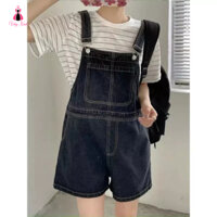 Yếm jeans nữ 2 dây, yếm quần sooc nữ vải jeans dày dặn