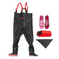 Yếm Lội Nước Liền Ủng Siêu Dầy, Siêu Bền Màu Đen - Hàng Cao Su Chất Lượng Cao