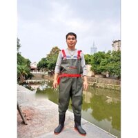 Yếm lội nước màu đen liền ủng,quần lội nước liền ủng, dành cho dân lao động
