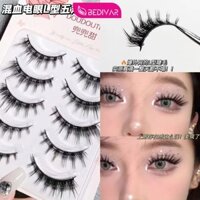 Yếm ngọt ngào l-loại hỗn hợp máu điện mắt giả lông mi góc phải dày uốn cong toàn bộ xiên bay l-loại truyện tranh lông mi năm đôi