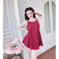 Yếm ngủ Olici đồ ngủ nữ mặc nhà áo 2 dây quần đùi chất liệu cao cấp thoáng mát.
