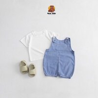 Yếm quần bom cho bé trai bé gá chất jean mềm mại, dễ thương phong cách Hàn Quốc từ 8-14kg
