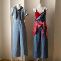 Yếm Quần Dài Kẻ Sọc 66088 Hàng Quảng Châu Loại 1 Form Chuẩn (Hình Thật) Yếm Jean Quần Dài Style Hàn Cá Tính