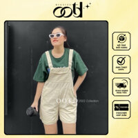 Yếm quần jean big size nữ màu kem [OOTD BIGSIZE 60-90KG]