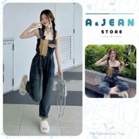 Yếm quần jean dài phối màu thời trang (Có sẵn, giao ngay) | A&JEAN STORE