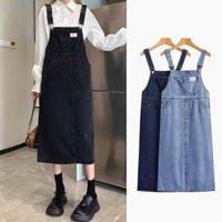 Yếm Váy Jeans Dáng Dài Phong Các Hàn Quốc Y2.