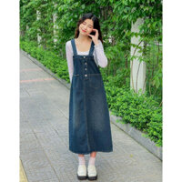 Yếm váy ( yếm dài ) nữ dáng dài phong cách Hàn y4