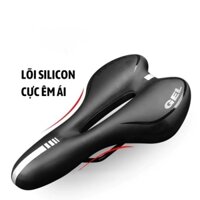 Yên Gel lõi silicon, Yên xe đạp thể thao cao cấp siêu mềm, có rãnh thoáng khí, chống nước