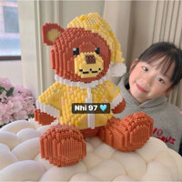 [YẾN NHI SHOP 97] [Size: 30CM] Mô hình đồ chơi lắp ráp/xếp hình Gấu ngủ nón vàng siêu xinh 🩵