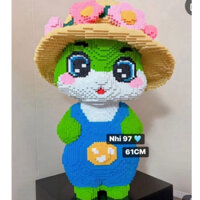 [YẾN NHI SHOP 97] [Size: 61CM] Mô hình đồ chơi lắp ráp/xếp hình Bé Rắn lục yếm xanh đội nón hoa - Tết Ất Tỵ 2025 🩵