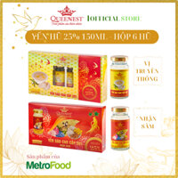 Yến Sào Cao Cấp 25% QUEENNEST - 150ml (Hộp 6 Hũ x 150ml)