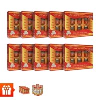 YẾN SÀO CUNG ĐÌNH-Bộ 10 Hộp Nước Yến Đường Phèn( Tổ Yến 15%) TẶNG 3 Hộp Cùng Loại+ 6 Lon Yến Wonderfarm