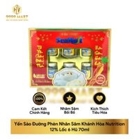 Yến Sào Đường Phèn Nhân Sâm Khánh Hòa Nutrition 12% Lốc 6 Hũ 70ml