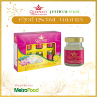 YẾN SÀO QUEENNEST 12% - VỊ HẠT SEN TỰ NHIÊN - HỘP 06 HŨ