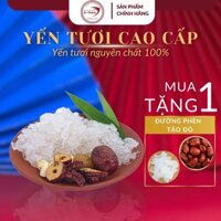Yến Tươi nguyên chất sợi nhặt sẵn cao cấp - Tổ Yến Sào Tươi 100% nhặt từ yến tổ, tặng kèm táo đỏ, đường phèn