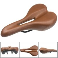 Yên Xe Đạp Retro Xe Đạp Ghế Rỗng Đi Xe Đạp Yên Vintage Custion Xe Đạp Đường Bộ MTB Yên Xe Cổ Điển Da PU Nâu Ghế Xe Đạp