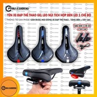 Yên Xe Đạp Thể Thao PU Gel Siêu Êm Tích Hợp Đèn LED 5 Chế Độ Sáng [ Tặng kèm đèn + Dây sạc ]
