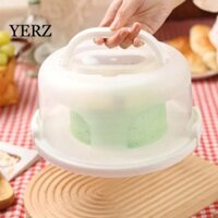 YERZ Hộp Bánh Nhựa, Hộp Đựng Bánh Tay Cầm Có Thể Gập Lại 8 / 10 Inch, Khay Bảo Quản Thực Phẩm Có Nắp Cao Tròn Trong Suốt Hộp Đựng Bánh Dã Ngoại
