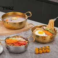 YERZ Nồi Ramen Hàn Quốc YERZ, có nắp Nồi Canh Inox, Dụng Cụ Nhà Bếp Tay Cầm Đôi Bình Sữa Họa Tiết Búa Cắm Trại