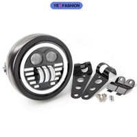 Yesfashion Đèn Pha Led Sáng Tròn Cho Xe Máy Công Suất Cao 26W Siêu Sáng 6500K Retro Đèn Pha Trước Có Giá Đỡ Chống Thấm Nước 12V Đa Năng Cho Xe Máy