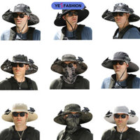 Yesfashion Mũ chống nắng vành rộng ngoài trời có mũ quạt năng lượng mặt trời, Mũ chống nắng nam tích hợp 2 quạt chạy bằng năng lượng mặt trời Mũ câu cá ngoài trời cho sân vườn bãi biển Thể thao ngoài trời