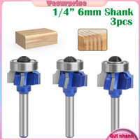 Yesurprise 1 / 4in / 6mm / 8mm Shank Round Over Router Bit, 4 Phi Lê Cắt Răng Góc Răng Làm Tròn Cạnh Cong Hình Thành