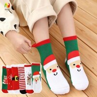 Yêu CẦU IMPACT Tất Giáng Sinh Trẻ Em, Hàng Dệt Kim Hoạt Hình Ông Già Noel Cotton, Nai Sừng Tấm Thoải Mái Phong Cách Hàn Quốc Phụ Kiện Vải Giữa Ống Tất Trẻ Em