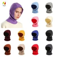 Yêu CẦU Mũ Balaclava IMPACT, Mũ trùm đầu dệt kim màu trơn chống gió, Len thời trang Giữ ấm cổ bằng vải Polyester cổ Beanies Cap Girl