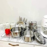 [YÊU THÍCH] Bộ 5 nồi inox không quai tiện lợi( Sẵn hàng)