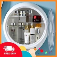 [YÊU THÍCH] Kệ Đựng Mỹ Phẩm Treo Tường hình Giọt Nước-Chống Nước Có Nắp Tặng Kèm Miếng Dán