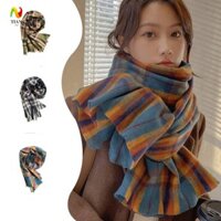 Yêu THÍCH Khăn len kẻ sọc IMPACT, Khăn choàng Cashmere sang trọng Khăn choàng Cashmere mùa đông, Khăn len cổ điển Khăn quàng cổ màu trơn Khăn choàng dài mùa thu đông