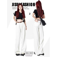 Yeya nữ phong cách Mỹ quần jean trắng cao cấp