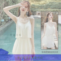 YF-Đồ bơi sexy không lưng cho phụ nữ, kiểu váy một mảnh, kiểm soát bụng, giảm cân, ngực nhỏ, chống lộ, đồ bơi boyshort