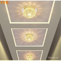 YFDSpotlightledDownlight Embedded Crystal Bull's Eye Lamp Ceiling Lamp Home Decoration Hallway Living Room Aisle Ceiling Hole Lamp Guest