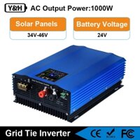 Y&H 1000W Lưới buộc Biến tần Bộ giới hạn nguồn Màn hình LCD DC26-45V Đầu vào năng lượng mặt trời AC230V Đầu ra sóng sin tinh khiết cho Bảng điều khiển năng lượng mặt trời 24V 36V / Pin 24V