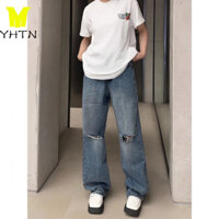 YHTN quần jean nam rách gối bò đùi co giãn cao cấp áo đẹp jeans xuông jin jen quần bò nam rách gối