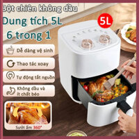 YI | 2024 Nồi chiên không dầu 5 Lít - Công suất 800W, Nồi chiên không khí, Hệ thống sưởi tuần hoàn 360°