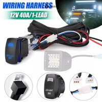Yibar 1 Bộ 12V LED Work Light Bar Laser Rocker Switch Harness Kit 40A Rơle Cầu Chì Bộ 3PIN Cáp Adapter Ổ Cắm Phụ Kiện Tự Động Mới