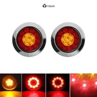 Yibar 16 LED Xe Tròn Hổ Phách Đỏ Đèn Hậu Dừng Phía Sau Phanh Chạy Ngược Đèn Mới